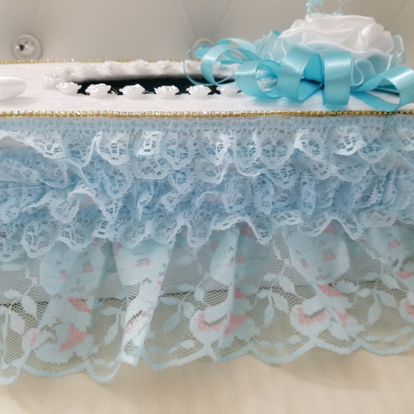 Shaby Chic style tissue box cover. Baby blue,New - Picture 4 of 8